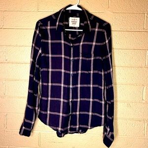 Women’s Navy Plaid Shirt